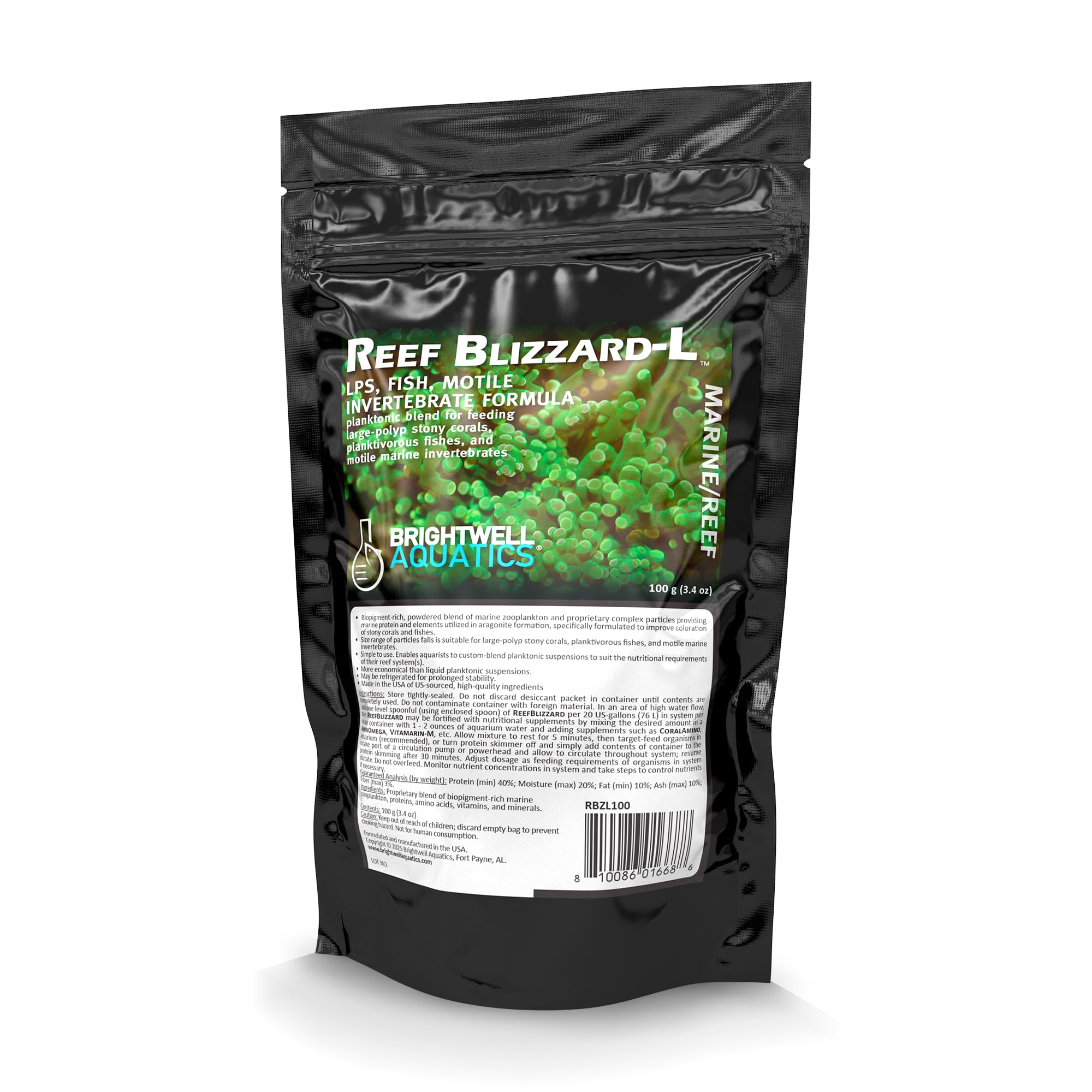 Reef Blizzard L - Powder Planktonic Food Blend to Feed Large Stony Corals & Planktivorous Fish