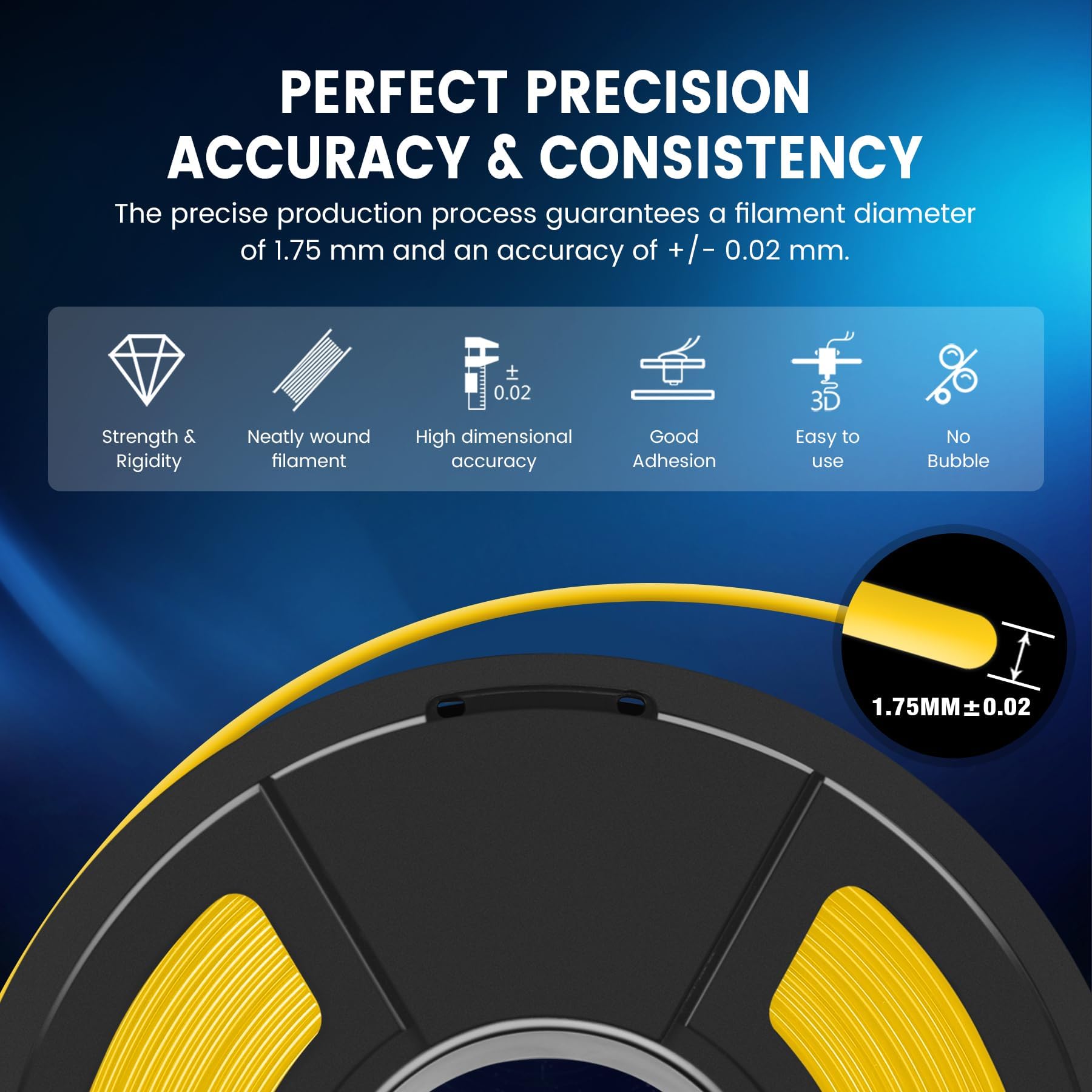 JAYO Filamento PLA+, 1,75 mm, nero, 4,4 kg, PLA Plus, filamento per stampante 3D, indurente e resistente, materiali di stampa 3D, precisione di misurazione +/-0,02 mm, 4 kg/4 spool