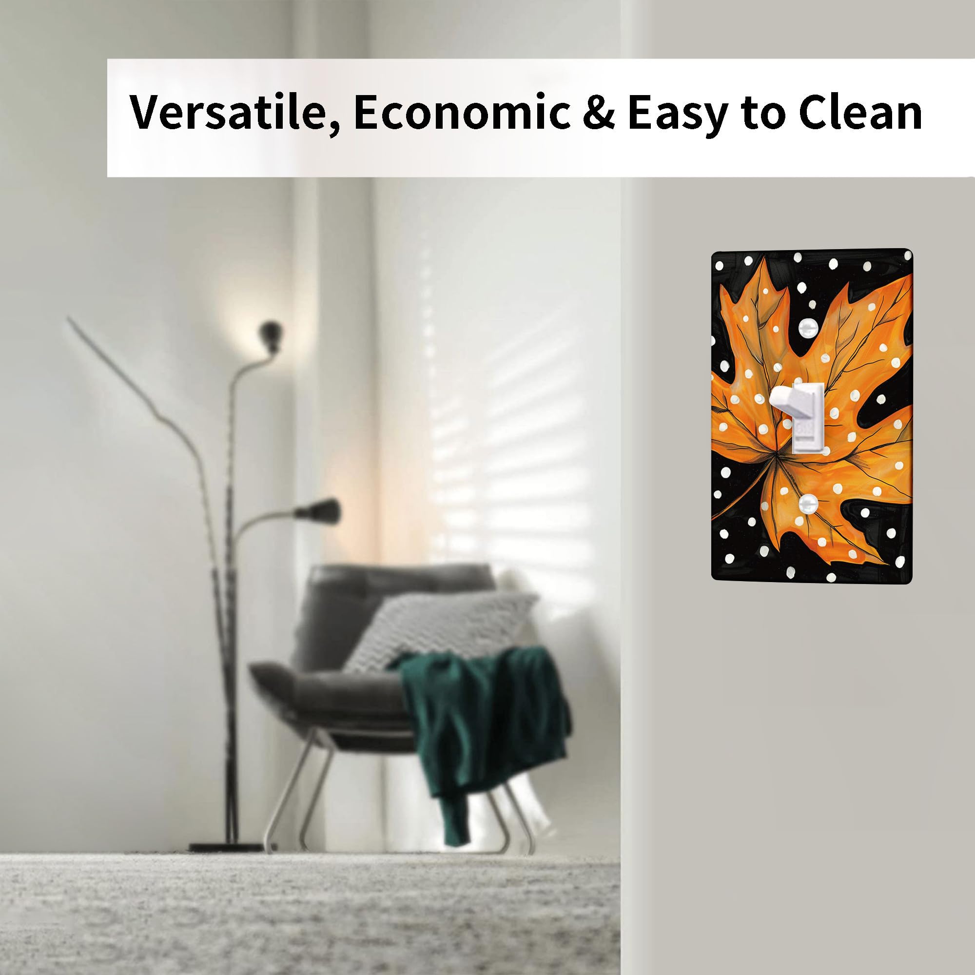 Autumn Waterfall Light Switch Plate – Stunning Orange Fall Scenery, Single Toggle Wall Cover, Thermoplastic, Standard Size, For Cozy Home Decor