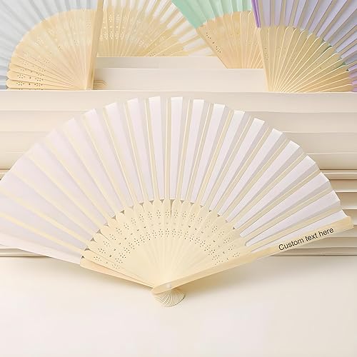 DFDG Ventilador de seda plegable personalizado, abanicos de bambú personalizados para invitados de boda, despedida de soltera, baile, fiesta,