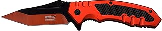MTech USA Nóż kieszonkowy z serii MT-A929, nóż pomarańczowy, aluminiowy uchwyt, ostry nóż myśliwski, nóż outdoorowy 8,89 cm, nierdzewne ostrze pomarańczowe, składany nóż do wędkowania/polowania
