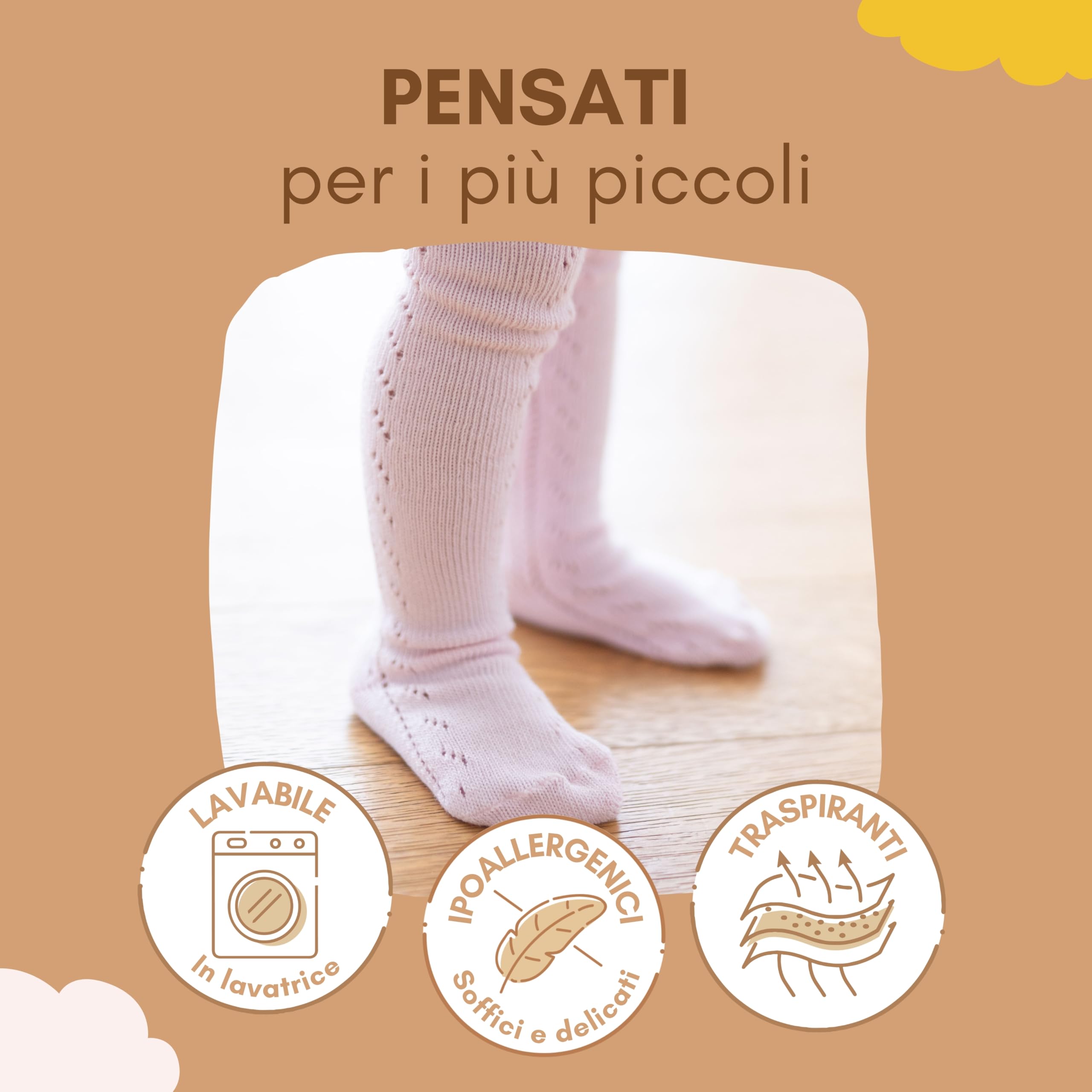 Coccoli | 2 Paia Collant Bambina e Neonata, Calze in Cotone Elasticizzato con Motivo Traforato a Tinta Unita, Made in Italy