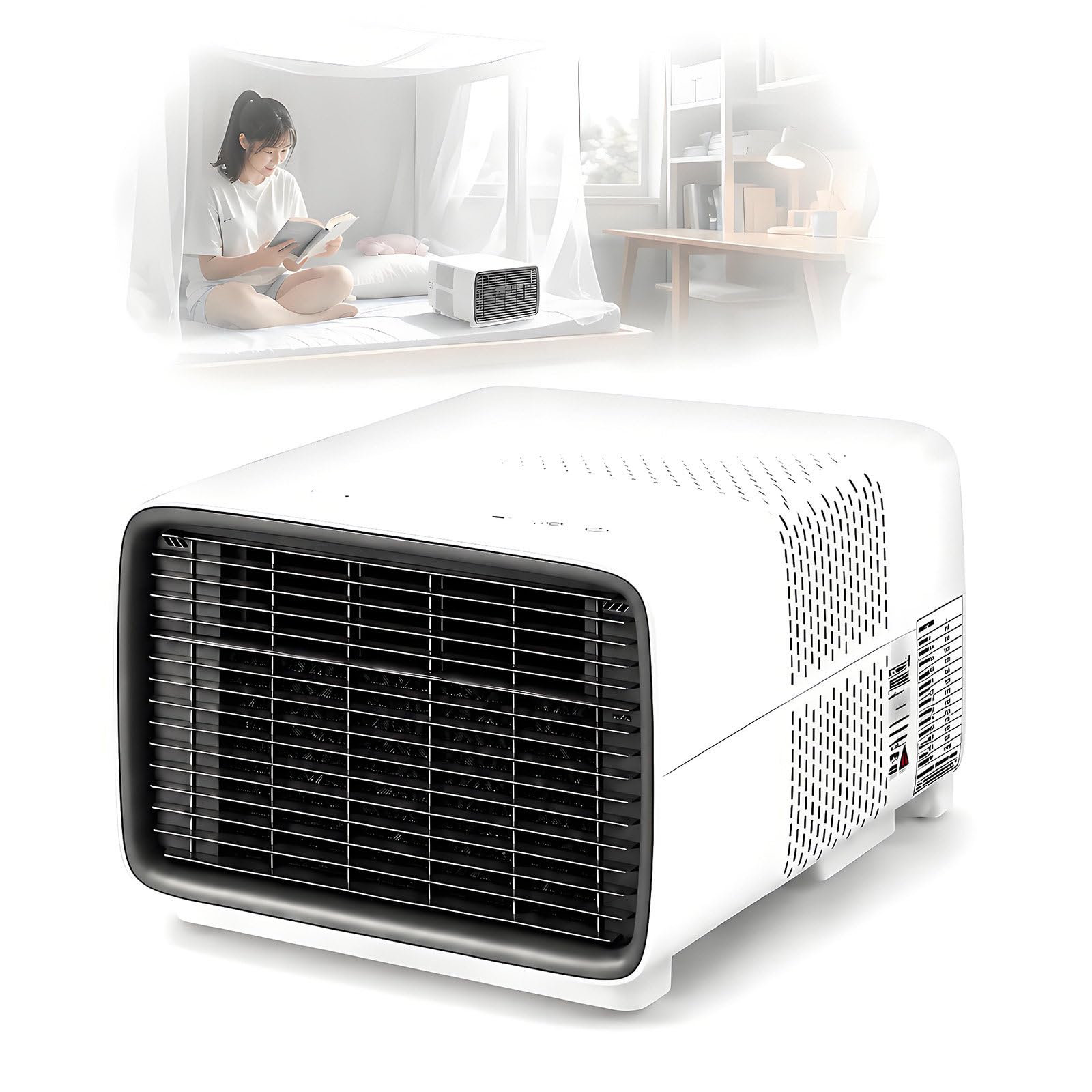 GUTYGIO Portable Camping Air Conditioner, 2700 BTU with Dc Compressor,280W Low Consumption, 45dB Quiet No-Install, 1-12H Timer, 8-15m²,for Camper Van Tent and Caravan