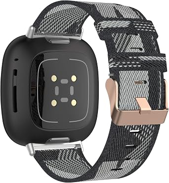 Bands Compatible for Fitbit Versa 4/Versa 3/Sense/Sense 2 Soft Woven Fabric Breathable Accessories Strap Replacement Wristband for Versa 4 Smart Watch