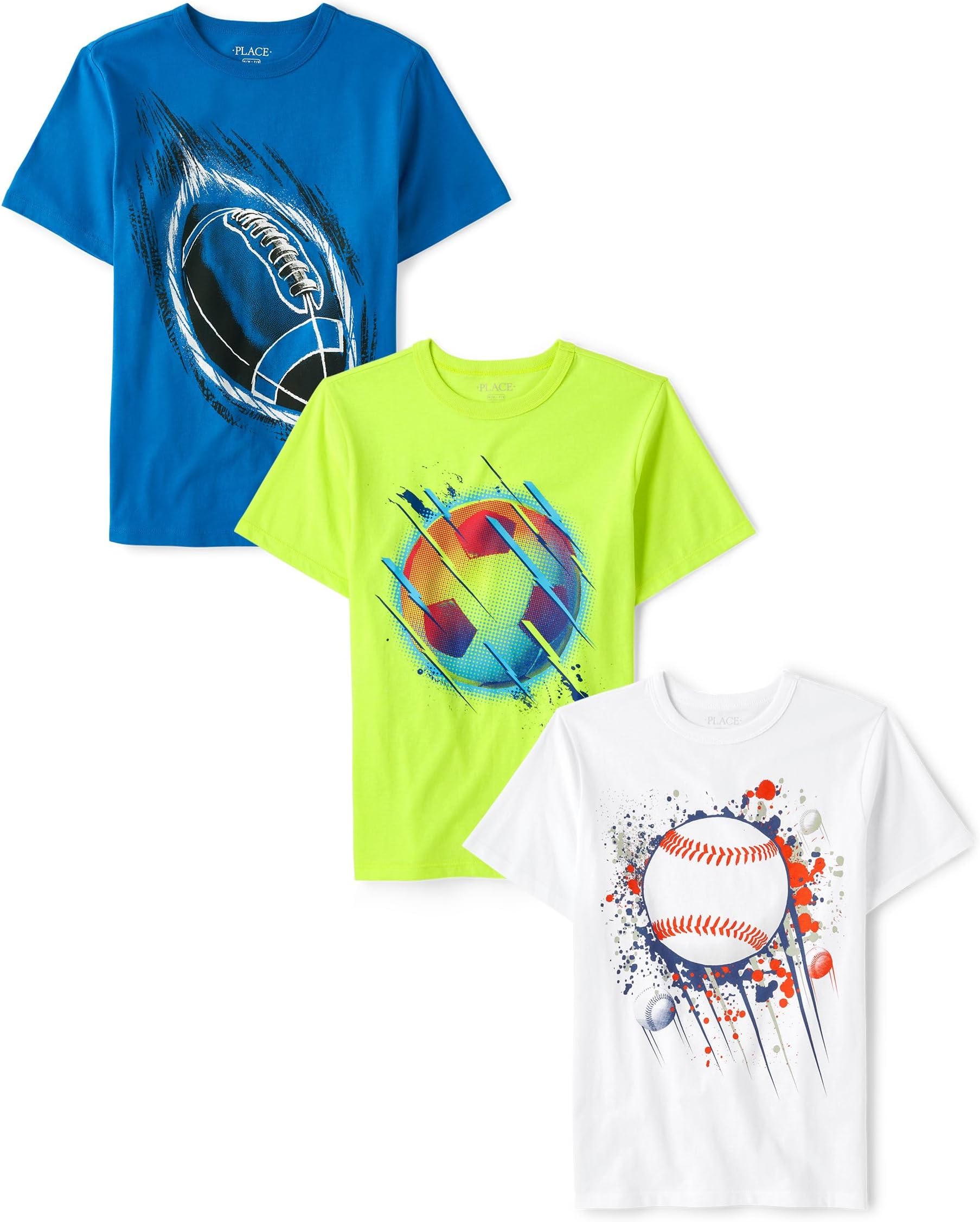 Boys' Sports Short Sleeve Graphic T-Shirts, Multipacks