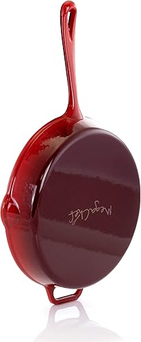 Miniatura 3 de Megachef Sartén de hierro fundido esmaltado, 10.25 pulgadas, rojo