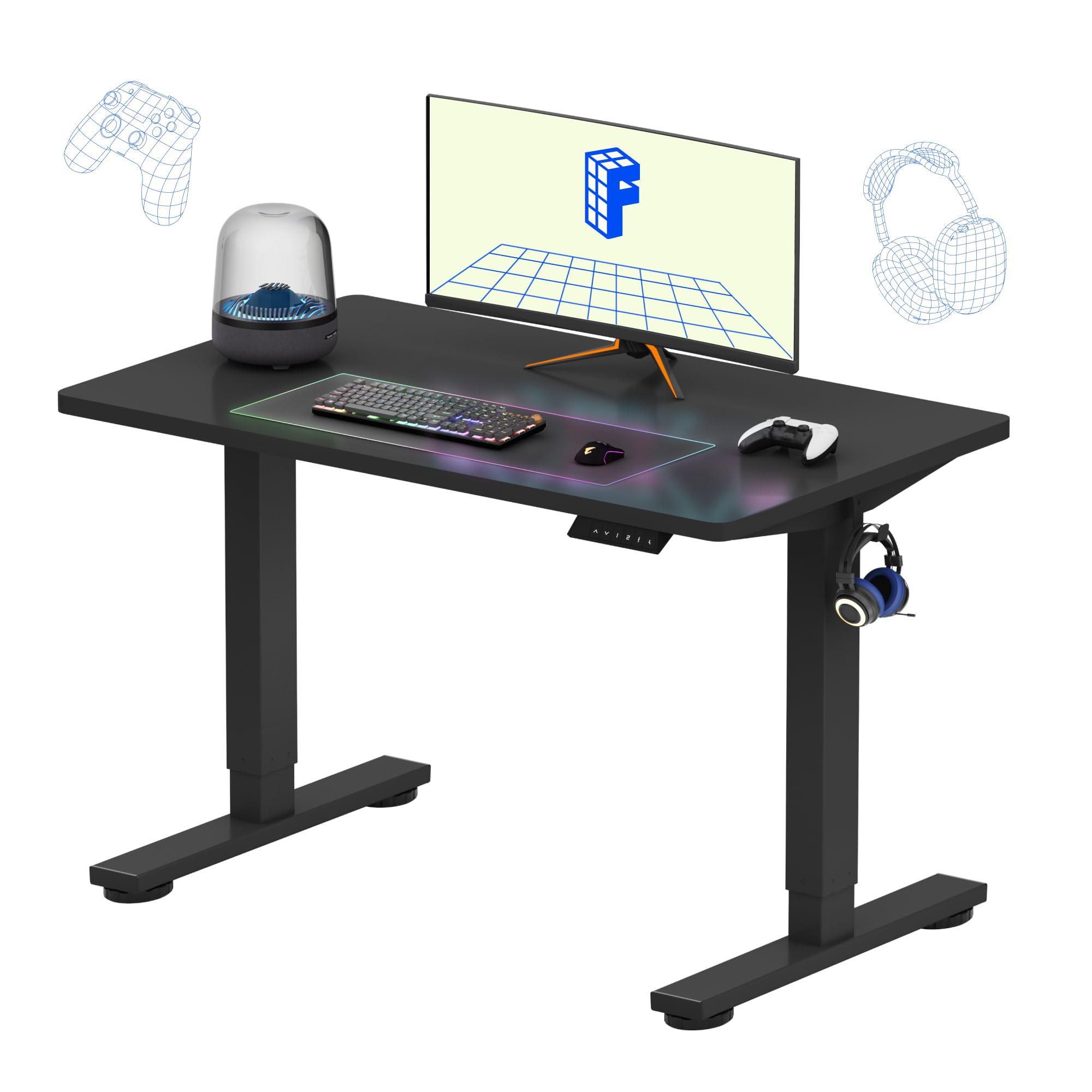 Flexispot EF1ブラック, PR1407 140x70cm Amazon.com: FLEXISPOT EN1 One-Piece Standing Desk, 40