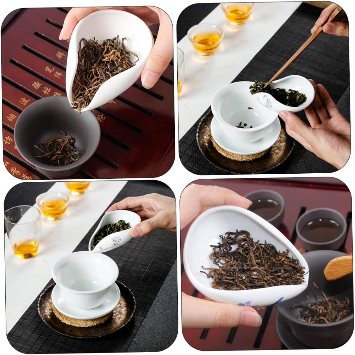 2pcs Ceramic Tea Scoops for Loose Tea Tea Strainers Tea Holder Tea Infuser Tea Tea Set Accessories