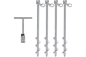 10 Inch Set of 4 High Wind Trampoline Stakes Anchors Metal Swing Set Accessories Kit