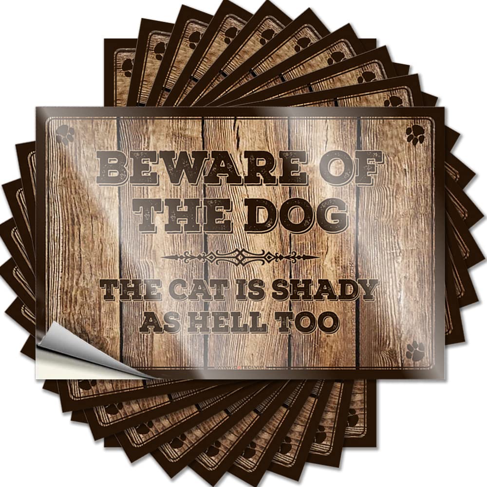 Stitch Room Decor Football Bumper - Beware of Dog The Cat is Shady As Hell Too Case Waterproof Vinyl Sticker(6X9CM)