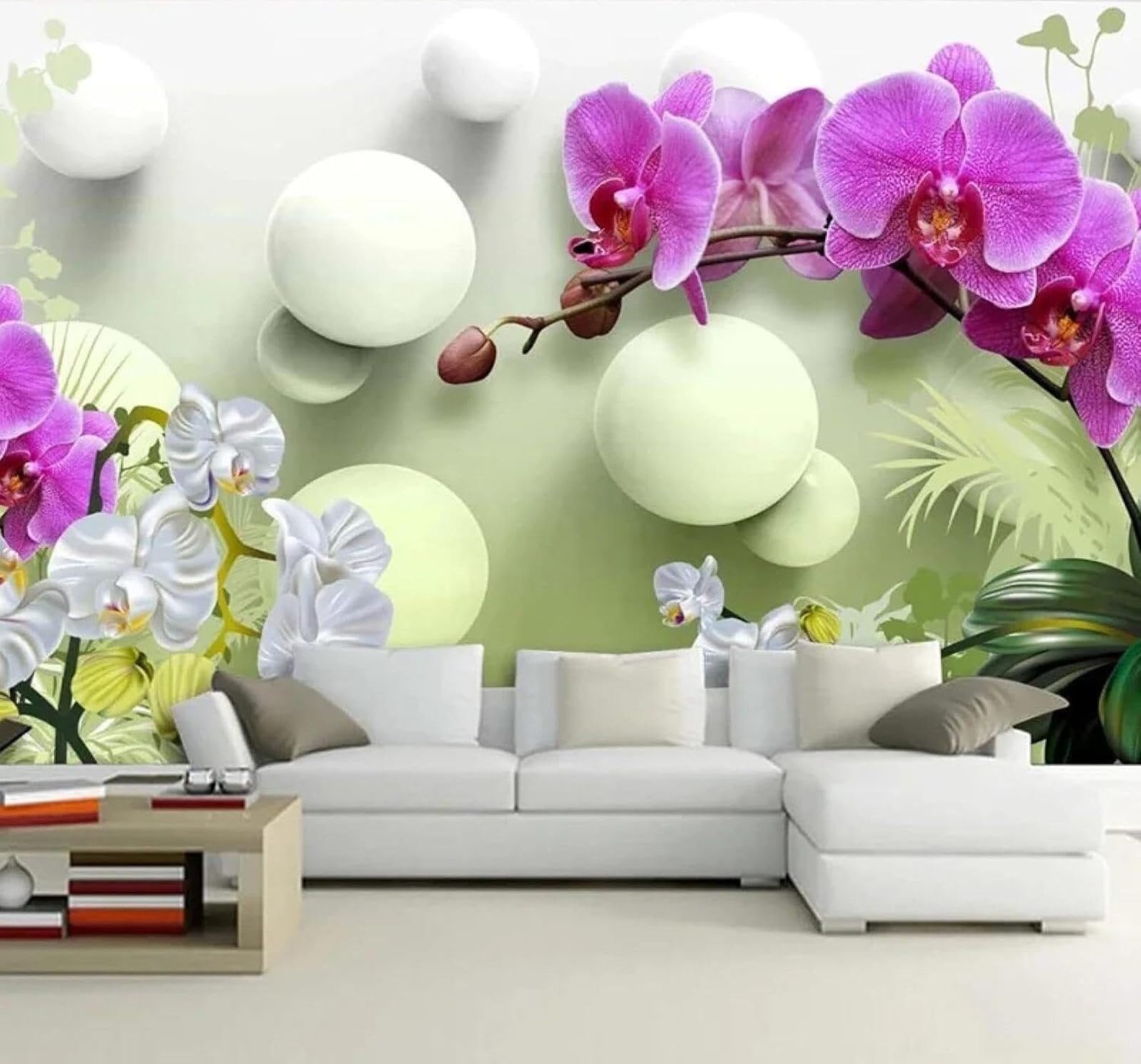 XLMING Fresh Three Dimensional Sphere Beautiful Flowers 3D Wallpaper Silky Texture Home Study Office Grey Dining Room Sofa Bedroom Living Room TV Backdrop-150cm×105cm