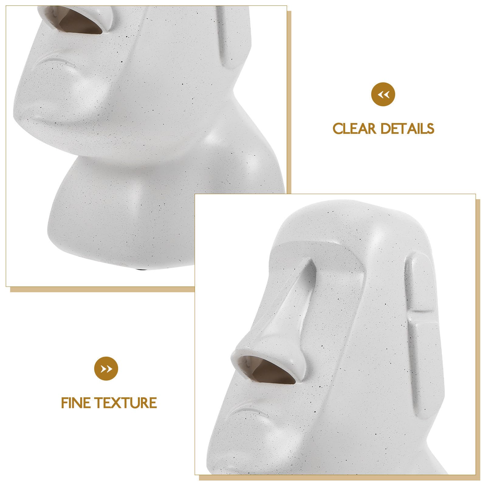 Porta Fazzoletti Moai in Resina Bianca, Facile da Aprire e Pulire