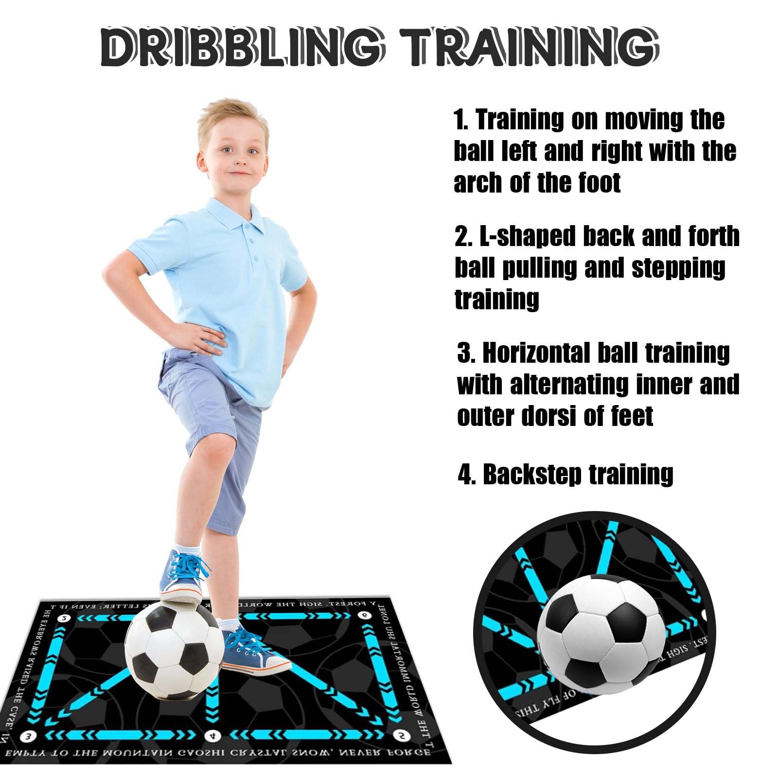Voetbalmat, voor training voor kinderen, 60 x 90 cm, voetbalmat, antislip, stil, voetbal, trainingsmat, cadeau voor jongens, schokdempend, antislip, met sokken, set voor binnen