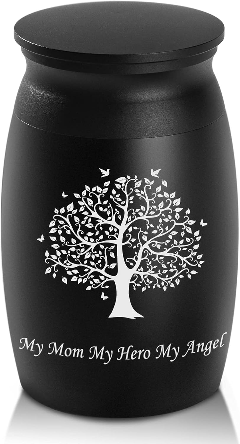 Personalized Custom Engraving Text Small Cremation Urns, Handcrafted Beautiful Keepsake Urn for Funeral, Peaceful Decorative Urns for Human Ashes, Tree of Life Urn to Sharing Memorial Brother
