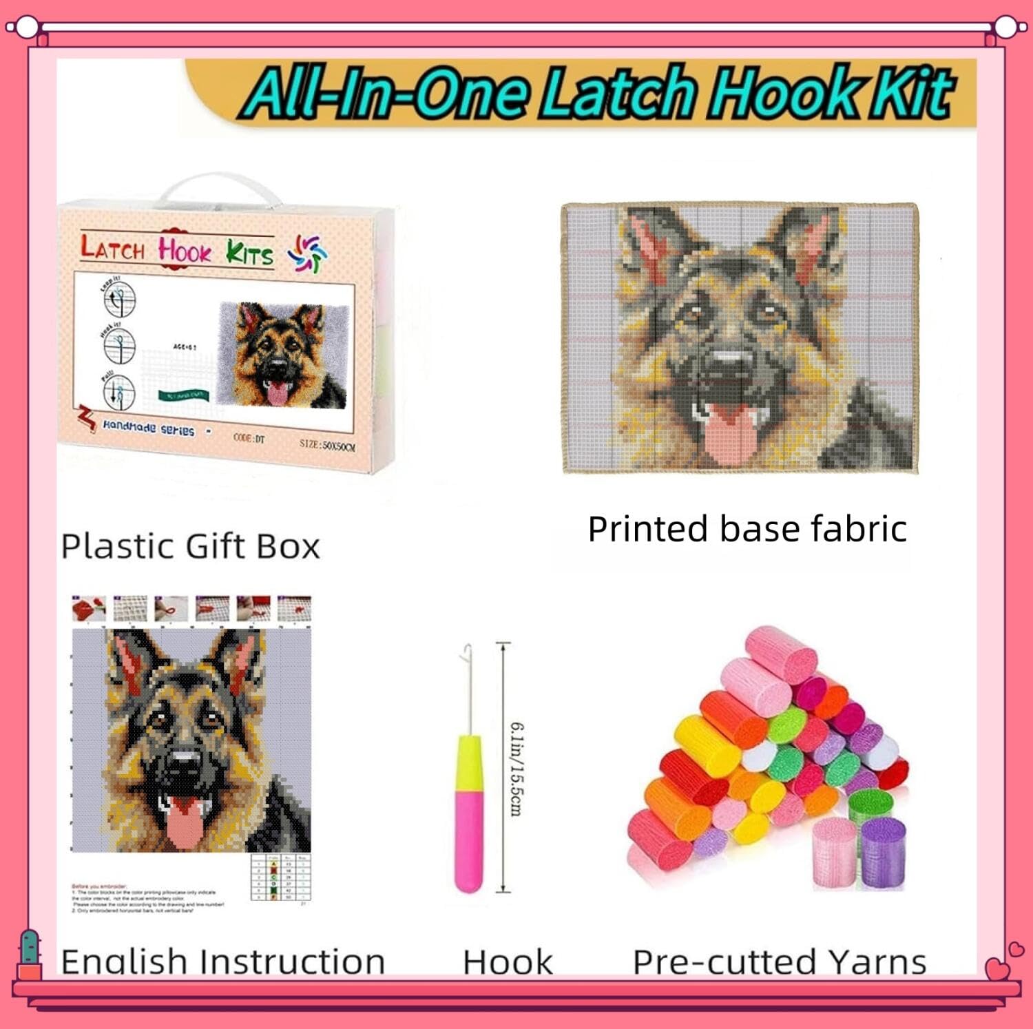 Henypt DIY Knüpfteppich Set Flussblumen 55x75cm | Landschaft Knüpfstern Set Für Erwachsene Inklusive Zubehör Handgefertigte Geschenke,Wanddekoration