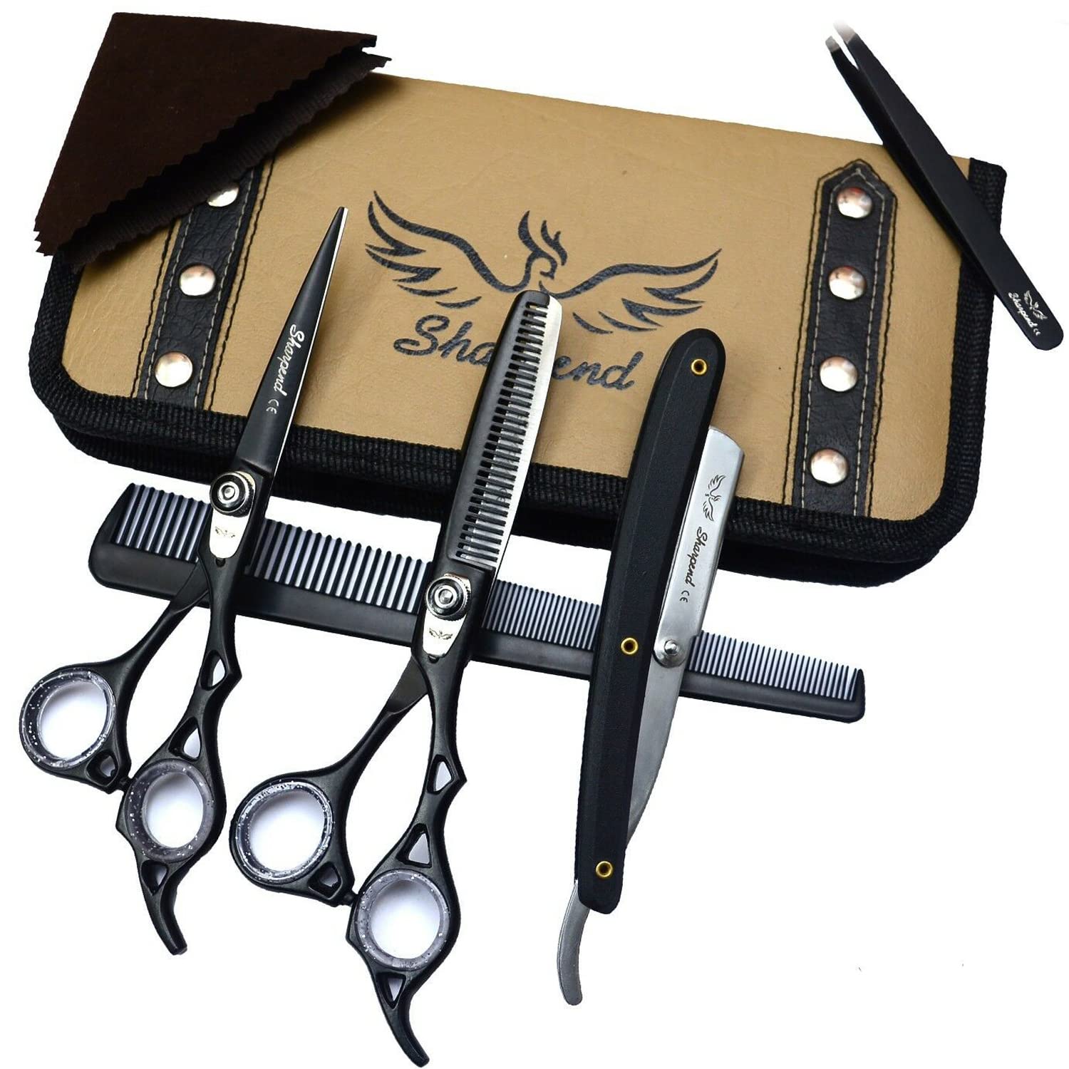 Professional Haircutting Scissors Kit – 6.5 inch Razor Edge Barber Scissor, Japanese Haircutting Scissors and Thinning Shears for Men, Women & Kids, Salon and Home Hair Cutting Set