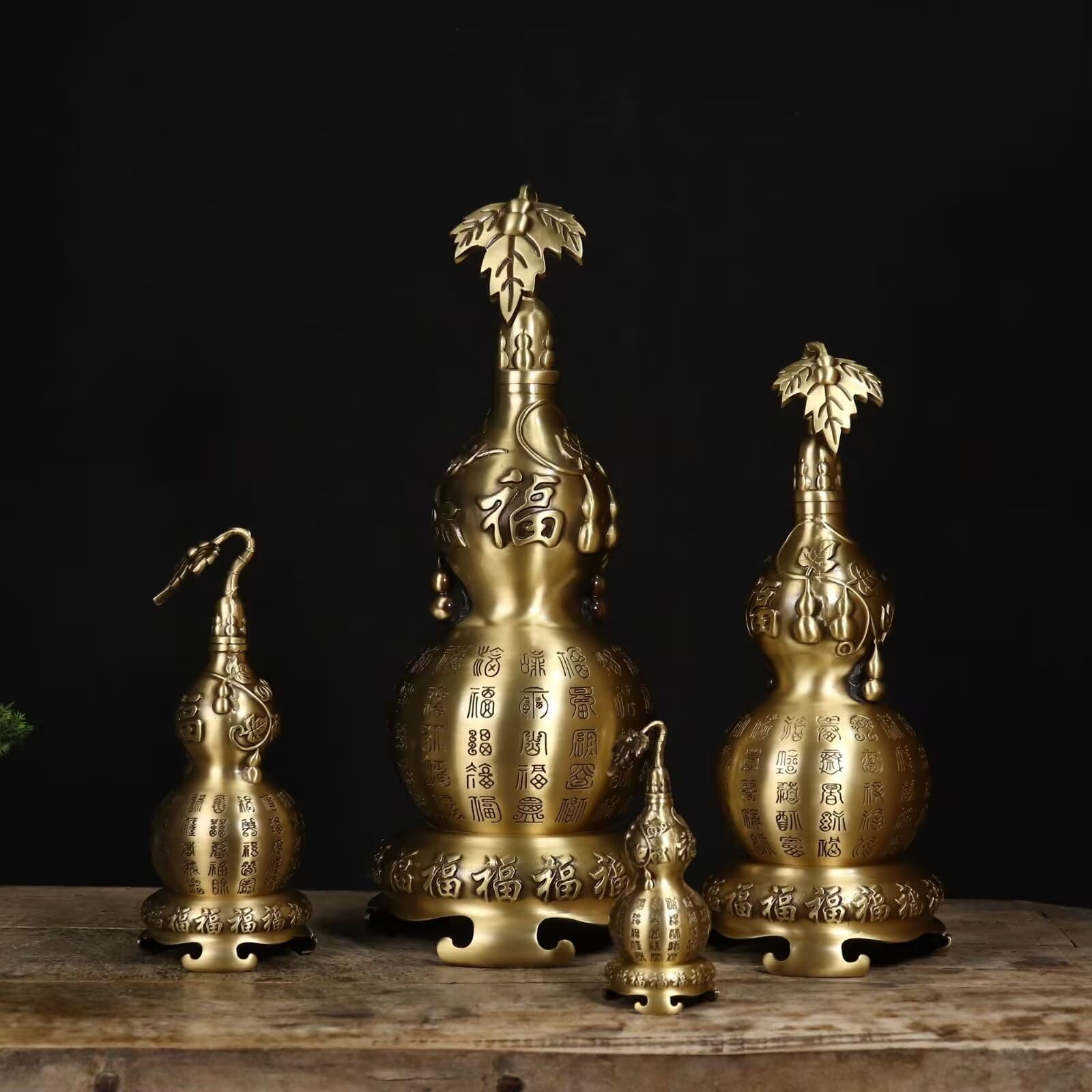 Dytartzx 11* Copper Gourd Statue Home Decoration Auspicious Rich Copper Gourd Collection Crafts