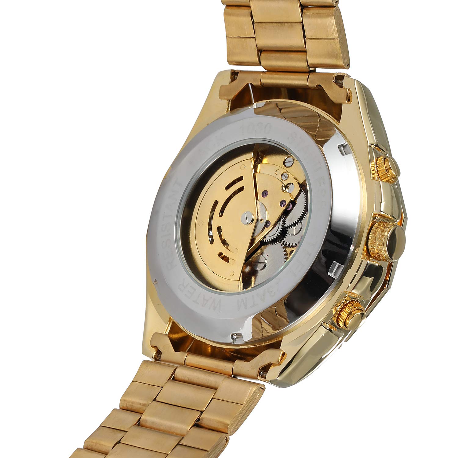 FORSINING Orologio da polso da uomo, sportivo, con movimento meccanico automatico, Oro, attività commerciale