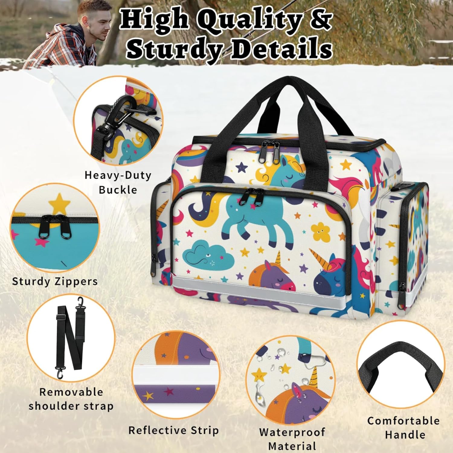 First Aid Bags Empty, Cartoon- Unicorn Emergency Bag First Aid Kit Multiple Compartment Kit Carrier On Call Trauma Bag for Paramedics Emergency Medical Supplies Kit