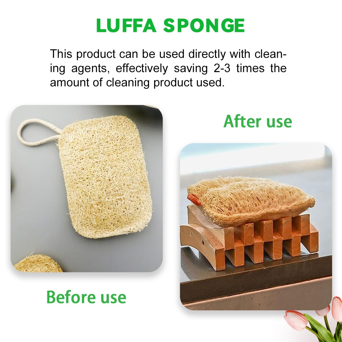Spugna esfoliante per il corpo in luffa naturale (confezione da 3), scrub doccia, rimuove la pelle morta, durevole, beige