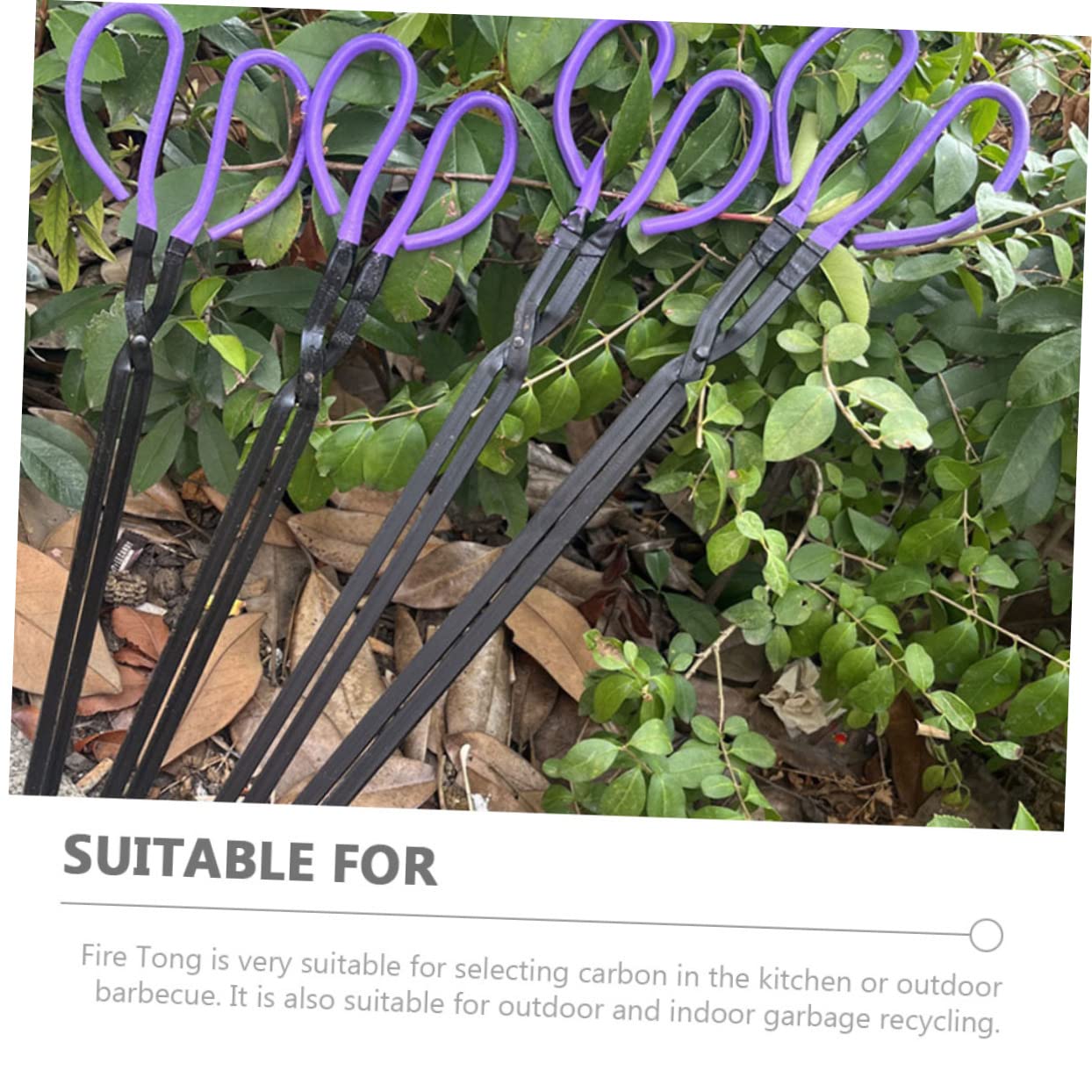 ifundom 2Pcs Garbage Tongs Durable Clips for Outdoor Bbq Camping and Home Fireplace Use Ergonomic Non Slip Grip for Safe Handling of Hot Coals and Food