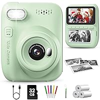 GREENKINDER Macchina Fotografica Istantanea per Bambini, 3,0 Pollici 14MP con 32GB Scheda