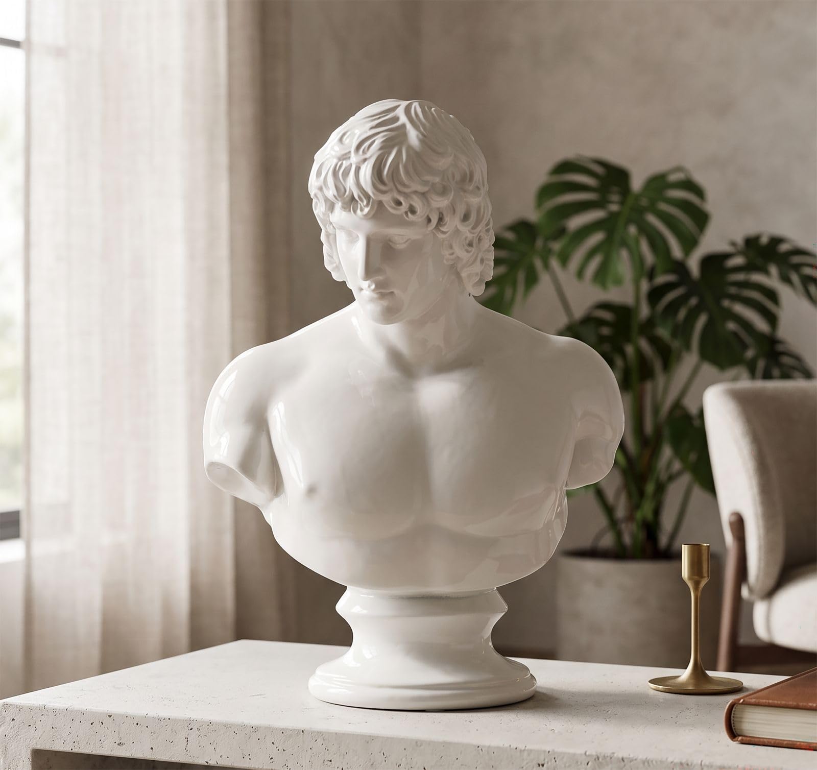Mauro Ferretti Scultura Centurione Elegante in Polyresin Bianco 25x18,2x12,8 cm