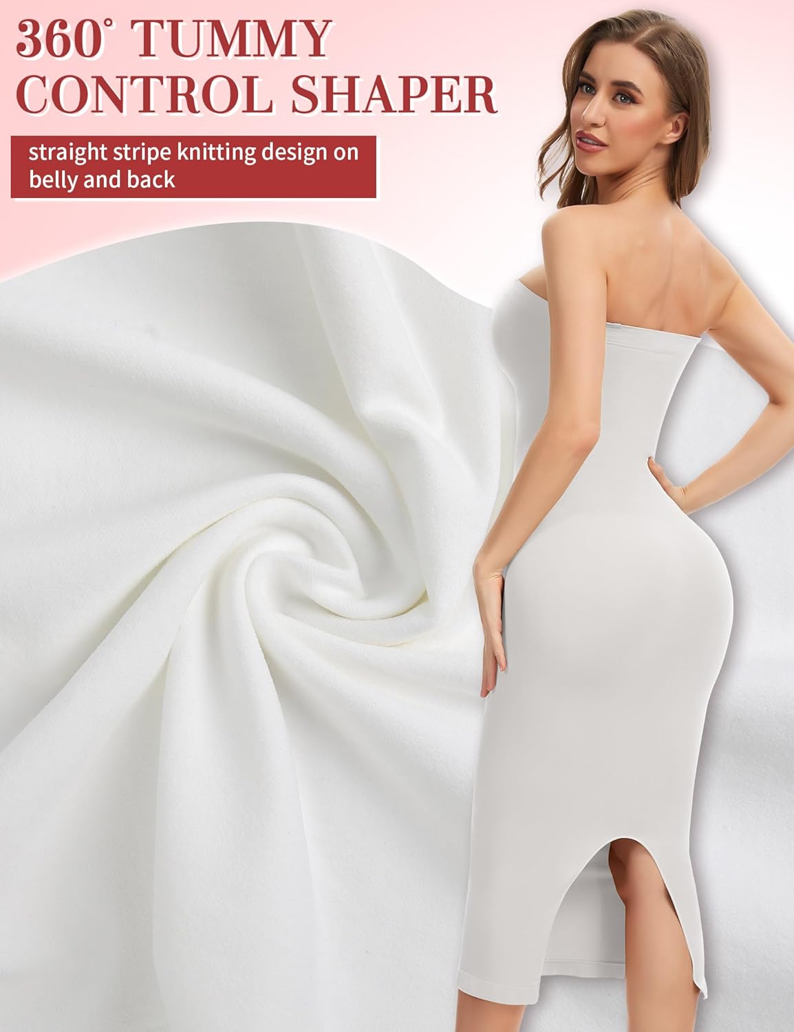 SLIMBELLE Strapless Shapewear for Women Under Dresses Tummy Control Slip Dress Seamless Full Body Shaper - Image 5