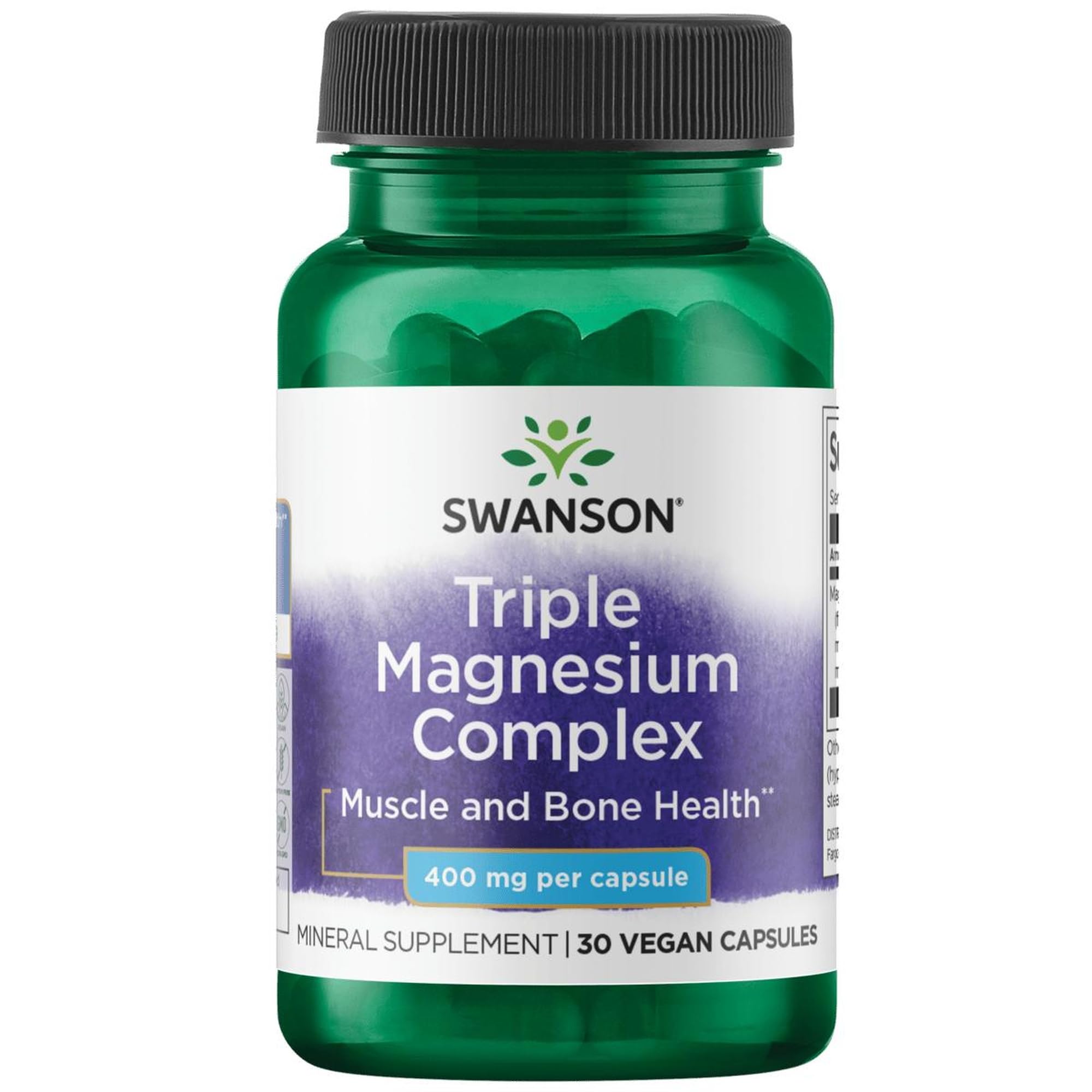 Triple Magnesium Complex - Mineral Supplement - Natural Support - Featuring Citrate, Oxide & Aspartate - (30 Capsules, 400mg Each)
