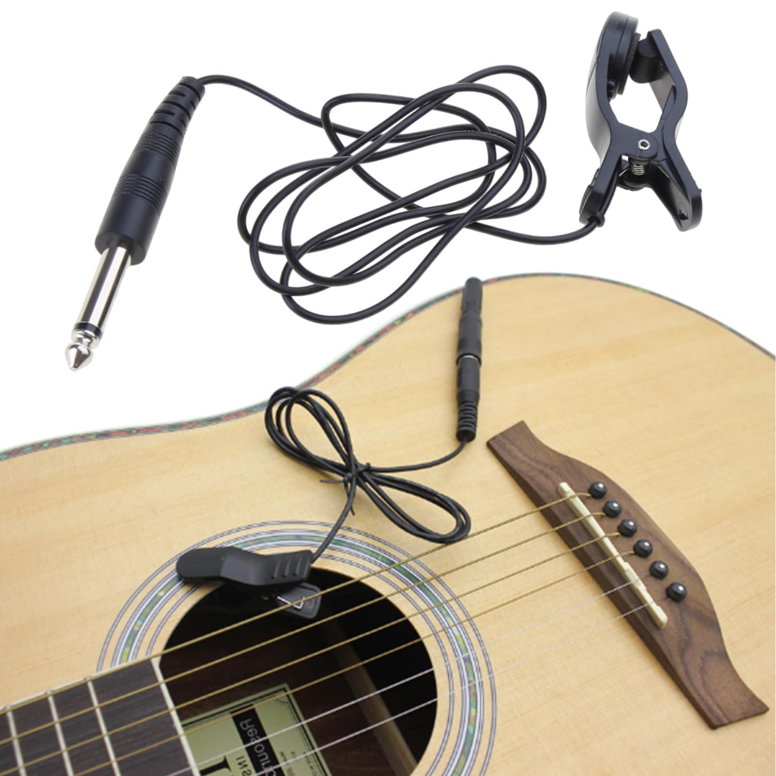 QIEIEI Guitar Clip On Pickups,Portable Pickups Microphones Vocal Pickups Transducer for Tuner Music Instruments