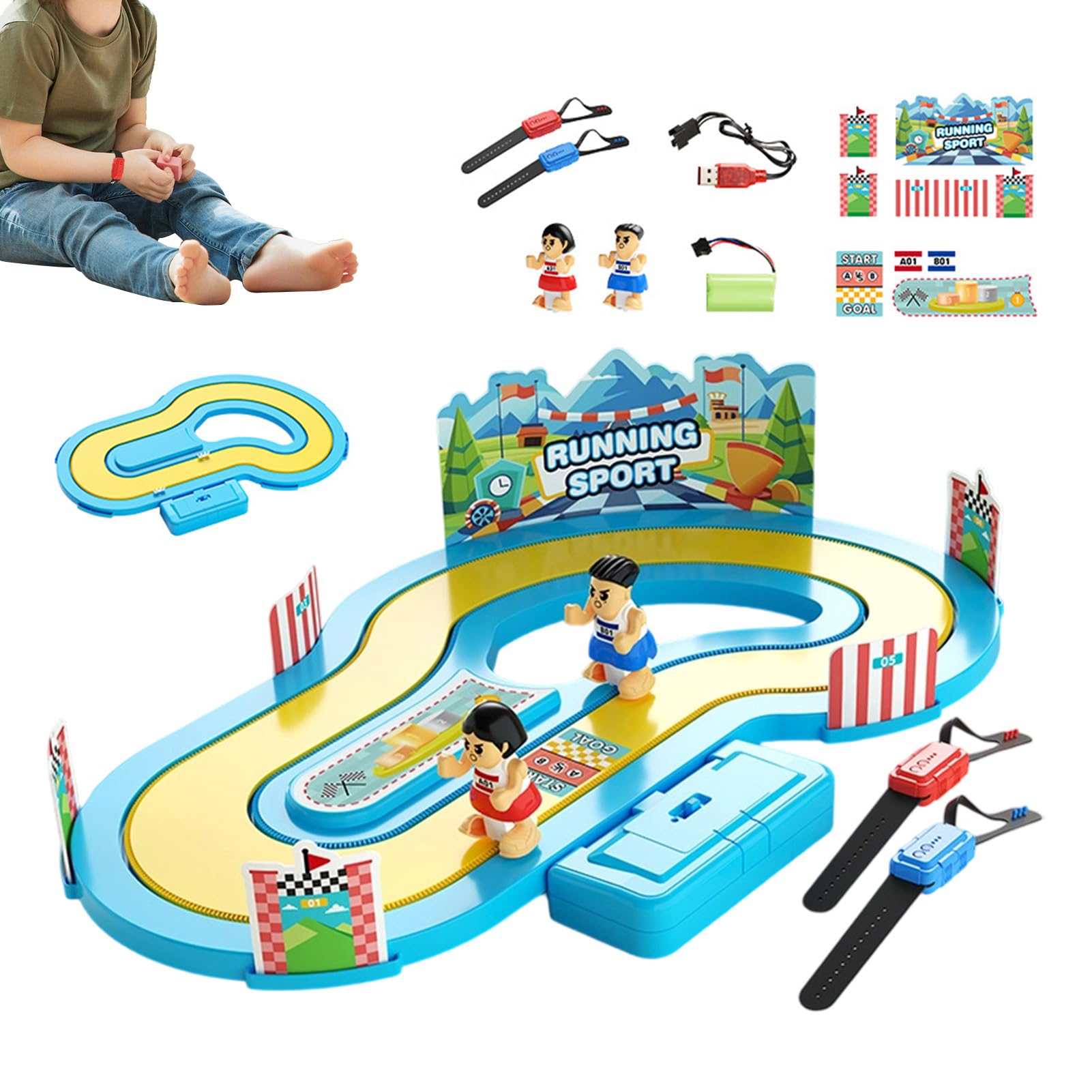de Juego de Mesa Running, 21.5 Pulgadas de Dos Personas de Carreras interactivas para diversión Familiar de Ritmo rápido, Pista Resistente con Mecanismo de Movimiento Suave, Juego competitivo