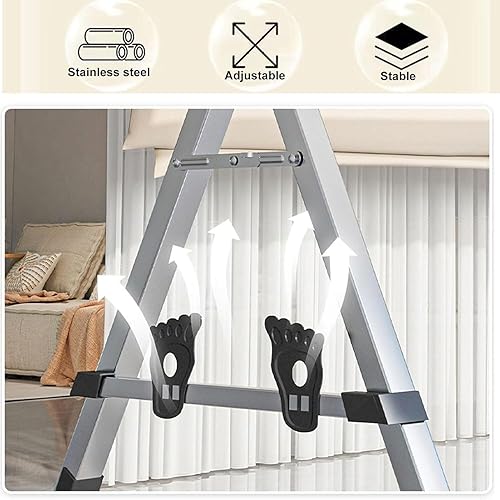 Miniatura 2 de Estante de secado de ropa de 94 pulgadas, estante retráctil de acero inoxidable con ganchos, estante de secado de ropa plegable que ahorra espacio