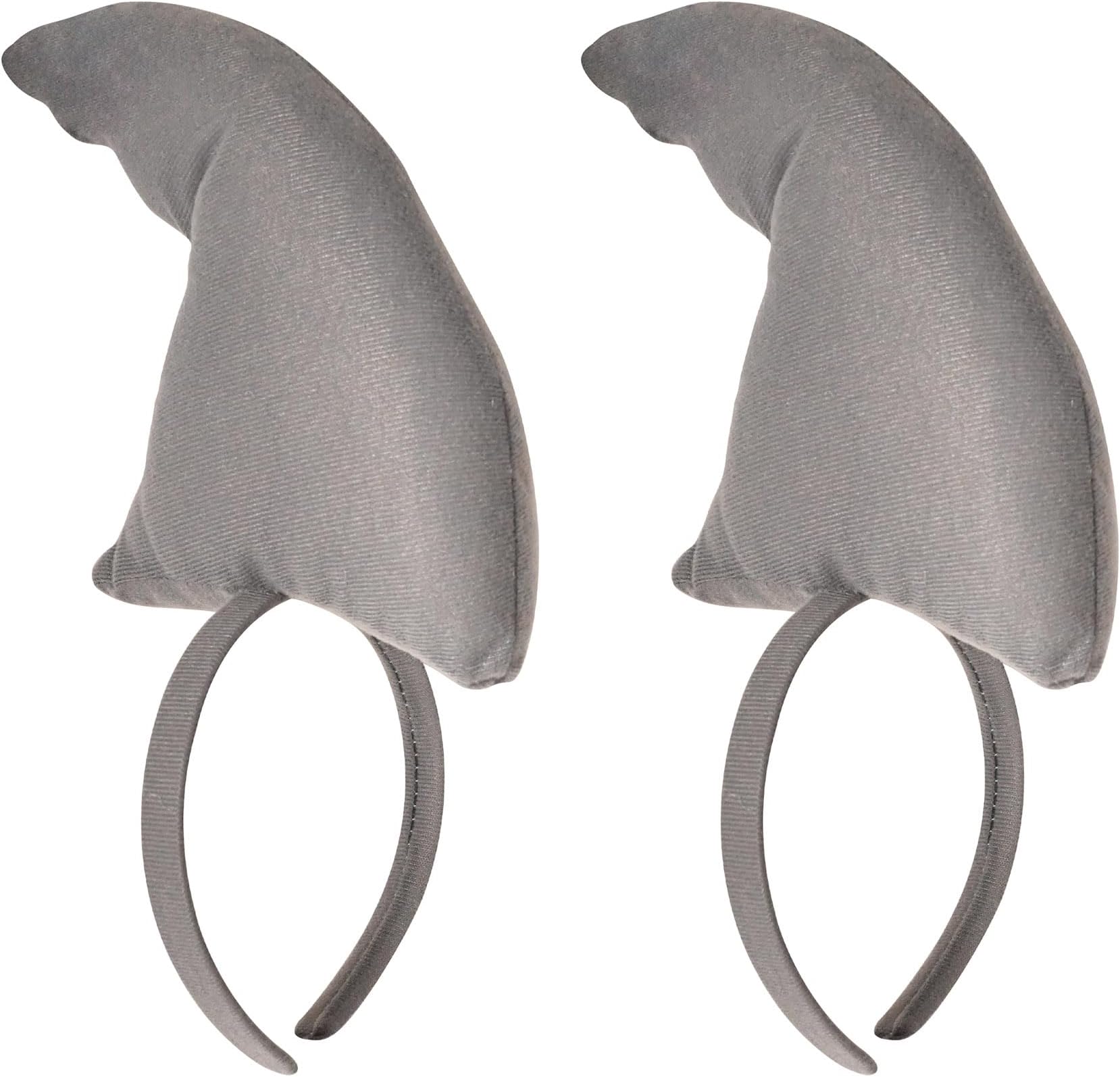 Beistle 2 Piece Plush Fabric Shark Fin Headbands Under The Sea Party Supplies, Gray, one size