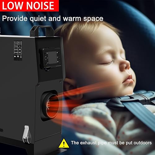 Miniatura 4 de Calentador de estacionamiento diésel de 12 V 8000 W, calentador de aire diésel de 8KW, calentador diésel, control remoto con interruptor LCD para