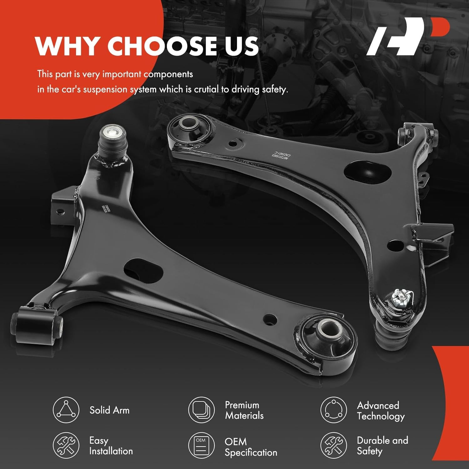 A-Premium 2 x Front Lower Control Arm, with Ball Joint & Bushing, Compatible with Subaru Impreza 2008 2009 2010 2011