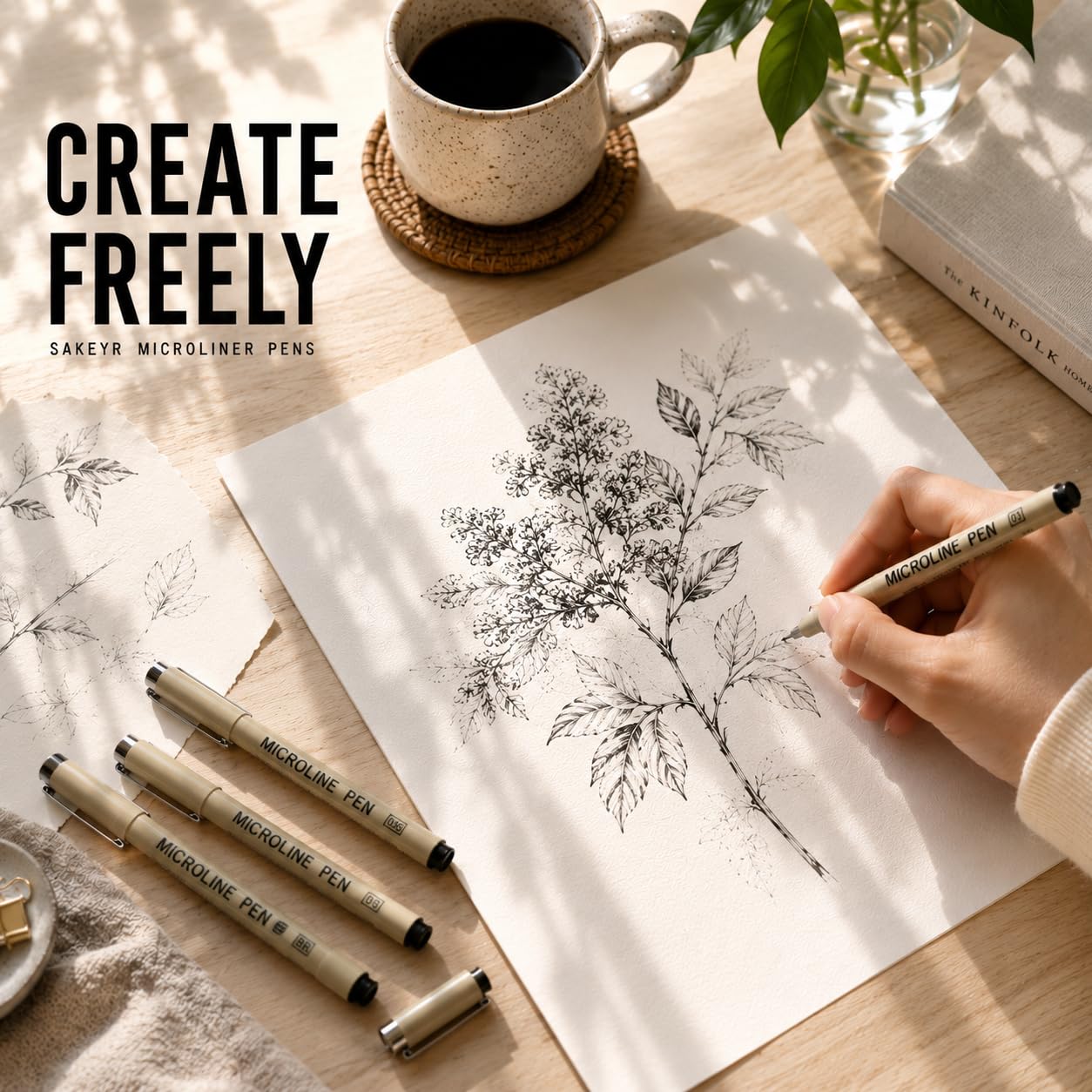 Micro-Pen Fineliner Tintenstifte Schwarz: 12 Größen Micro Pen Set, Fine Point Ink Art Stifte für Künstler, Multiliner, wasserdichte Archivtinte Fine Liner für technisches Zeichnen, Skizzieren,
