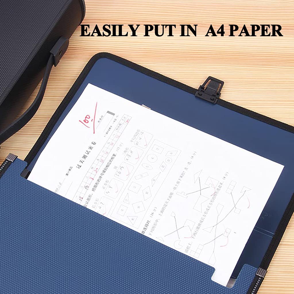 Busta per documenti, Portadocumenti con cerniera, borsa portadocumenti ampio spazio, cartella organizer for documenti(Black)