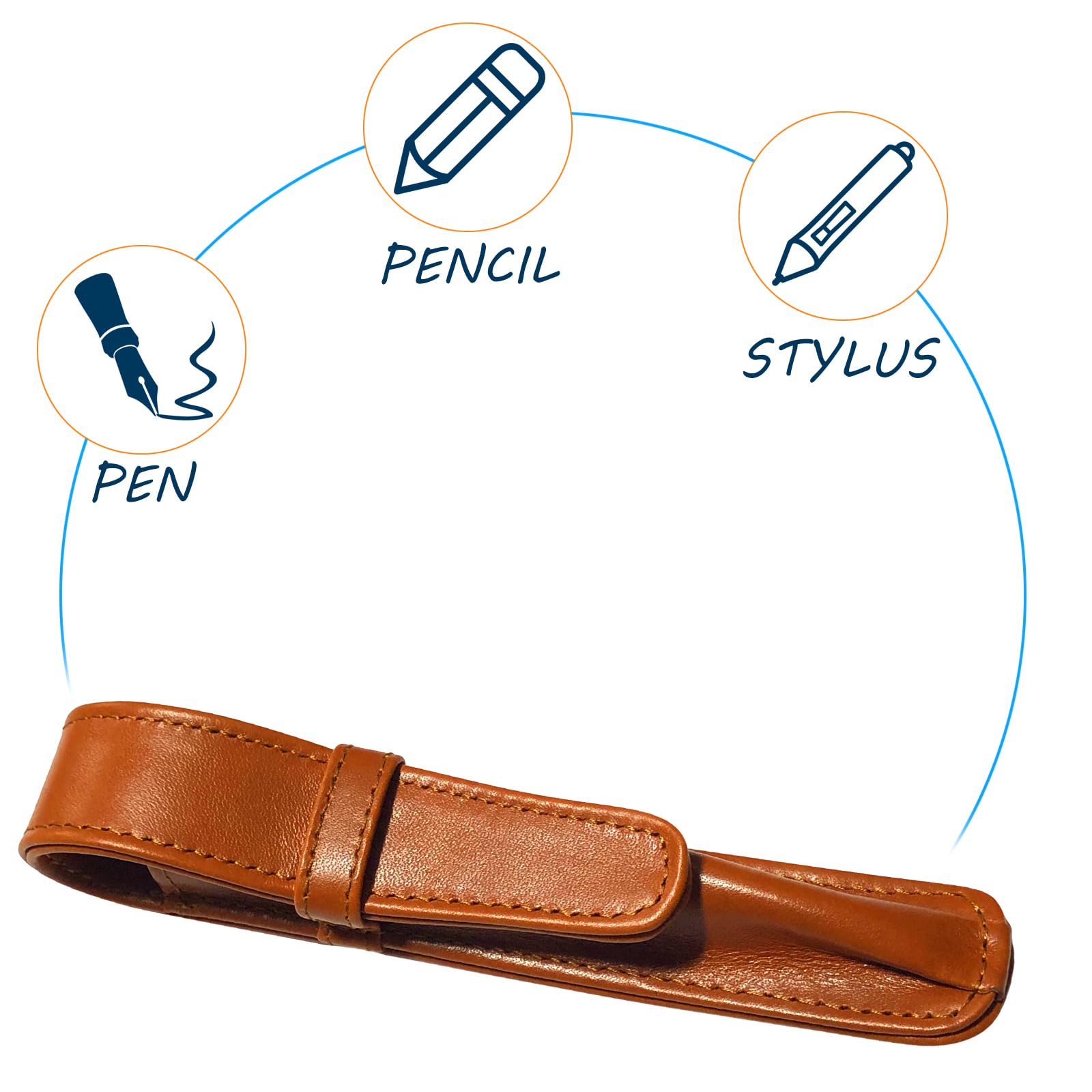 Tan – portapenne in pelle singolo