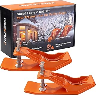 Tractor Bucket Protector, 2PCS Ski Edge Protector Upgraded Version, One-Piece Tractor Bucket Ski for Accessories and Attachments, Snow, Leaves Removal & Spreading Gravel