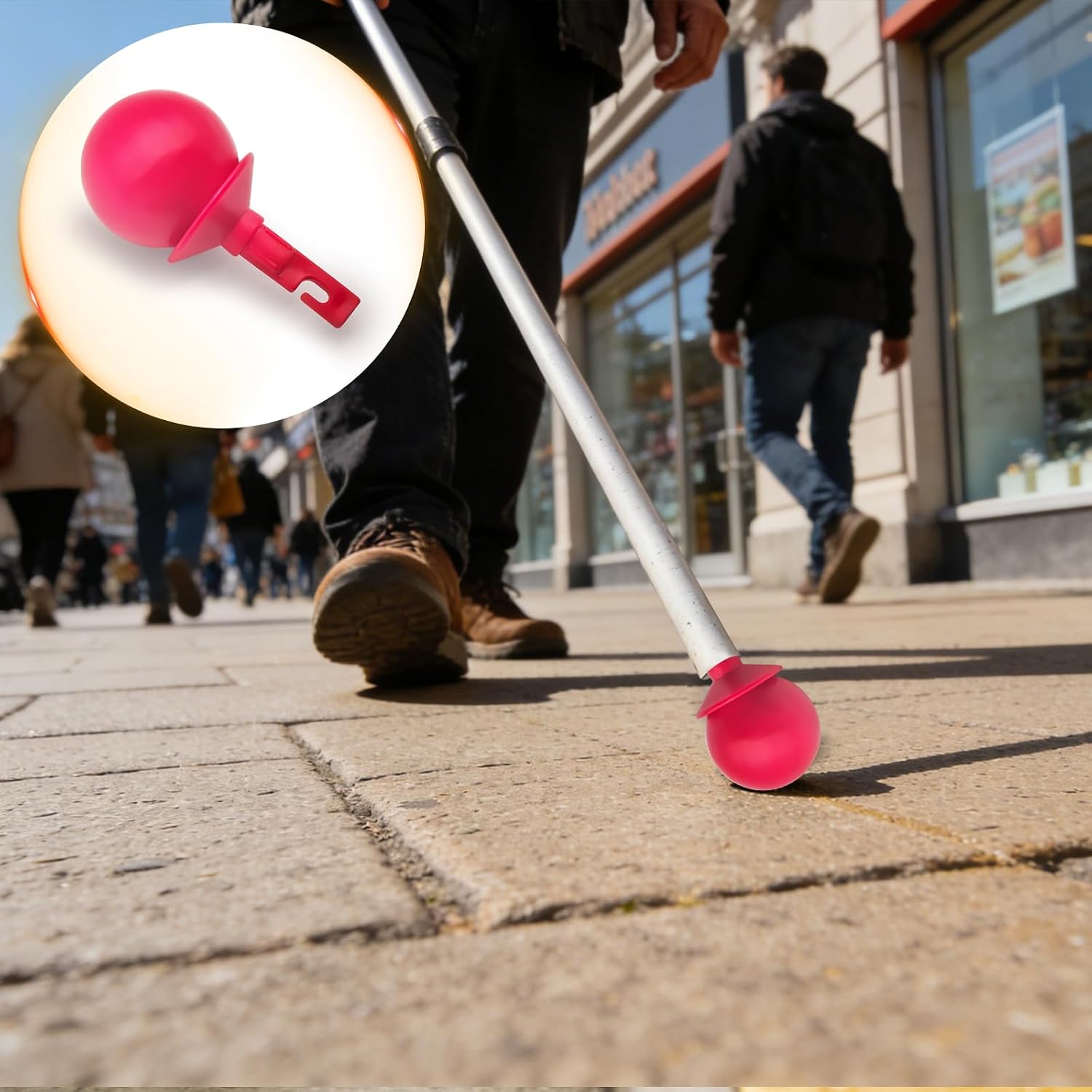 Rotating Ball Cane Tip, Easy Install Replacement Accessory