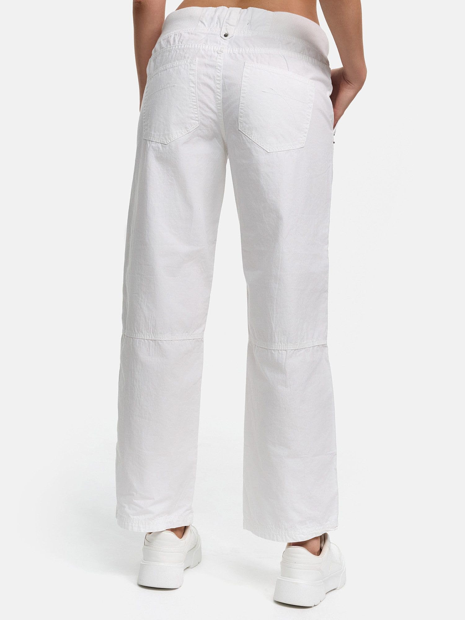 Tazzio Spodnie materiałowe damskie spodnie Straight Fit Chino Wide Leg Regular F601