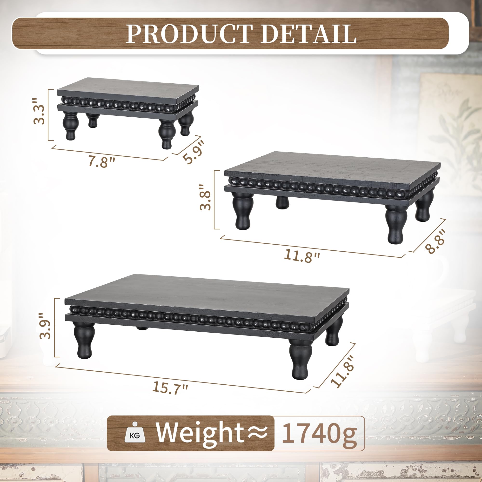 Snapklik.com : Tiered Tray Stand Decorative: 3 Tier Black Display ...