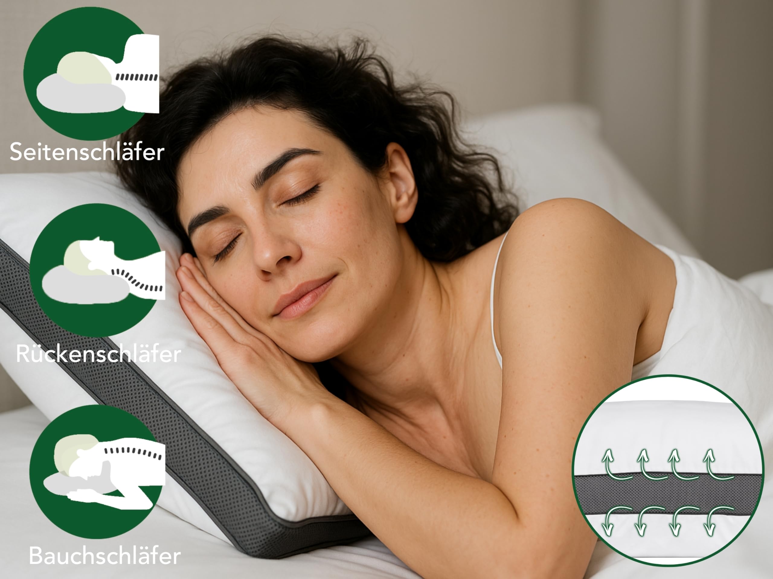 DREAMSTAR Kopfkissen Lyocell 2er Set 80x80 Wohlfühlkissen I Kissen, Nackenkissen I Schlafkissen atmungsaktiv waschbar für Allergiker I Seitenschläfer, Rückenschläfer, Bauchschläfer I Öko-TEX®