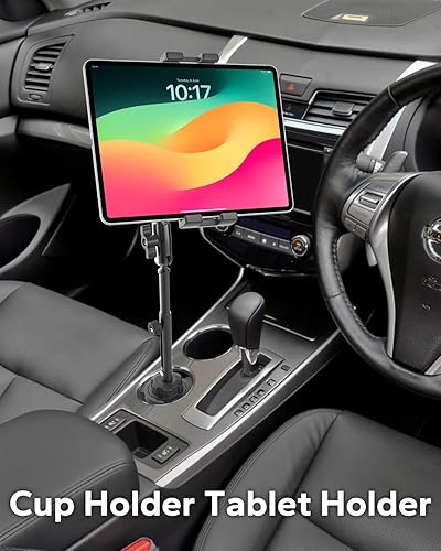 Miniatura 6 de Soporte para tablet de 15.6 pulgadas para portavasos de automóvil, visualización del nivel de los ojos Soporte de vaso resistente para tabletas