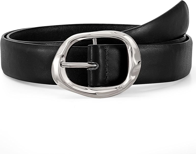 Women Leather Belt for Jeans Pants Ladies Casual Waist Belt Fashion Women Belt with Gold Buckle