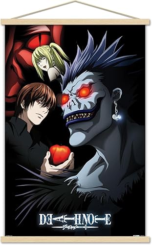 Trends International Death Note - PĂłster de pared grupal, 22.375 x 34 pulgadas, paquete de impresiĂłn y colgador de madera de haya Trends International Death Note - PĂłster de pared grupal, 22.375 x 34 pulgadas, paquete de impresiĂłn y colgador de madera de haya