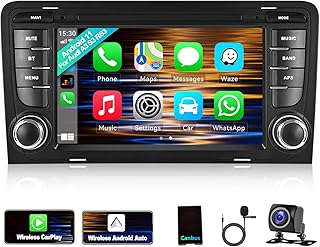 Android 11 Car Stereo for Audi A3 S3 RS3 2003-2012 with Wireless Apple Carplay Android Auto 7 Inch Touch Screen Car Radio with GPS Navigation Bluetooth FM RDS HiFi Head Unit with AHD Backup Camera