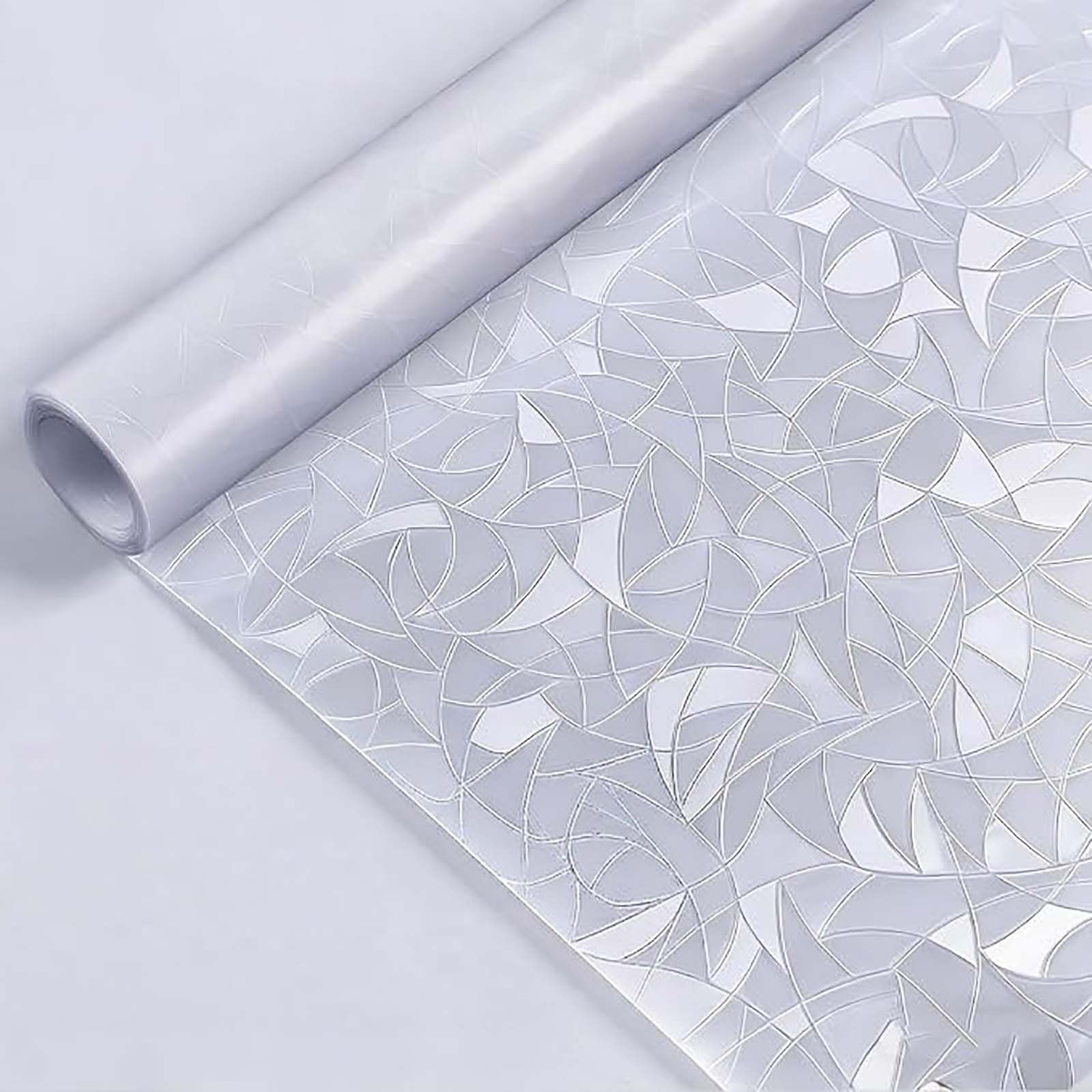 Stained Glass Window Film 65 x 520 cm Blocks UV Static Cling No Glue Removable Heat Cotrol, Privacy Protection, Window Film Privacy Self Adhesive for Kitchen, Crescent