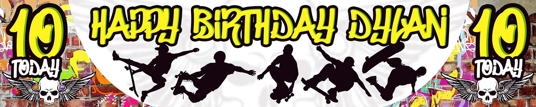 Kopek 2 X Personalised Skateboard Birthday Banners