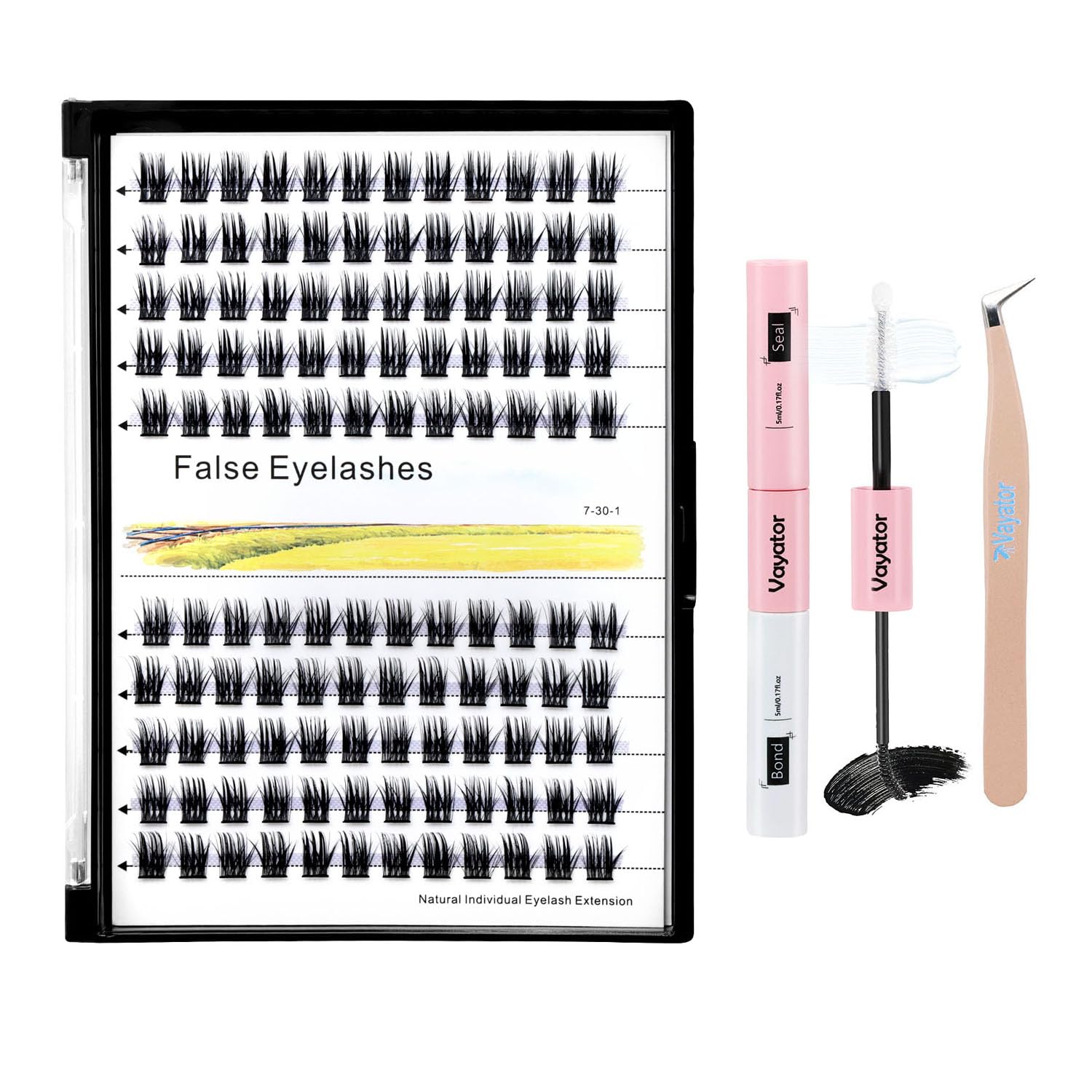 Lash Cluster Extension Kit 120 Clusters D Curl 10-18mm To Choose Natural Individual Eye Lashes Cluster Kit Tweezers